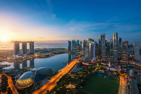Beautiful sunset picture of Singapore